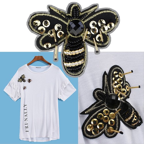1p Sequins Insect Bird Embroidered Patch Sew Patch DIY Cloth Sticker Badge Decor