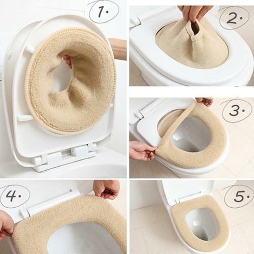 3X Bathroom Toilet Seat Closestool Washable Soft Warmer Mat Cover Pad Cushion US
