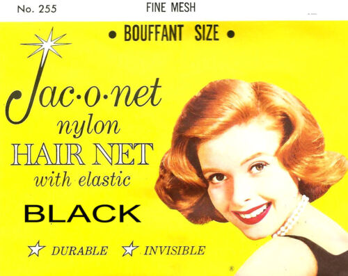 pcs Jac-O-Net  #255  Bouffant size Fine Mesh Hair Net  w//Elastic Black 1
