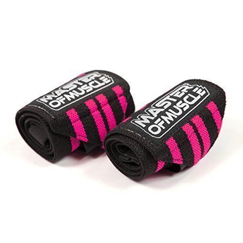 Master of Muscle Weightlifting BodyBuilding Wrist Wraps for Women Pink 18/"