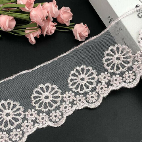 2 yards hand-embroidered lace trim wedding dress accessories 80MM 