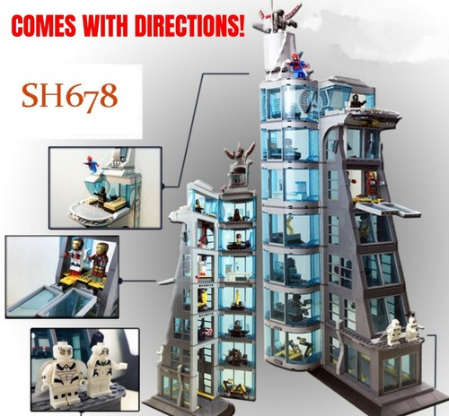 New Upgraded 7 FLOORS AVENGERS TOWER Set legoings 76038 Heroes Infinity Wars