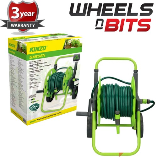 Garden Hose Outdoor Compact Cart Reel Portable Free Standing 30m Hose Included