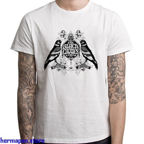 Black Crowes Tour Euro Logo Rock Legend Men/'s White T-Shirt Size S to 3XL