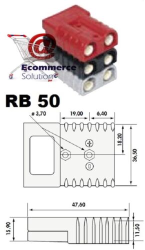 PRISE CONNECTEUR SB RB 50 RB50 SB50 ROUGE BATTERIE CHARGEUR TRANSPALETTE TREUIL