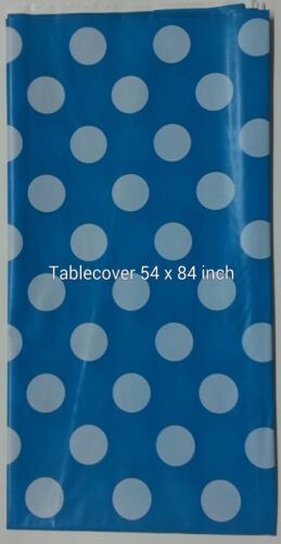 6 Polka Dot Plastic table Cover Rectangular 54 x 84 Inch Tablecloth-U Pick Color