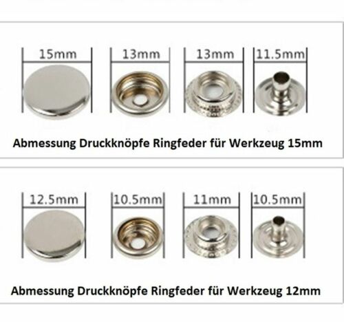 Ring-Feder Druckknopf Presse Auswahl Werkzeug PN für Druckknöpfe 