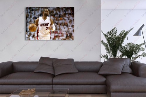 NEW 2019 Dwyane Wade Miami Heat Poster Canvas Print Art Decor Wall