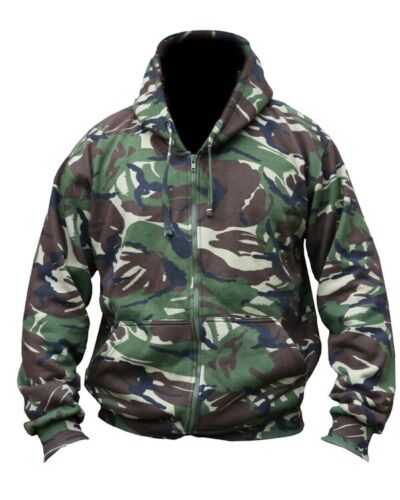 MILITARY STYLE HOODIE in DPM WOODLAND CAMO BRITISH ARMY 