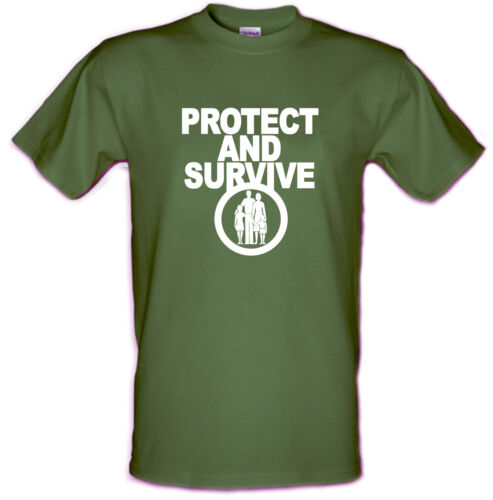 PROTECT AND SURVIVE Government Nuclear Warning Retro Heavy Cotton T-shirt S-XXL 