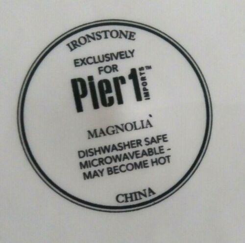 PIER 1 Magnolia Set of 4 DINNER PLATES Ironstone 10.5" EXCELLENT CONDITION 
