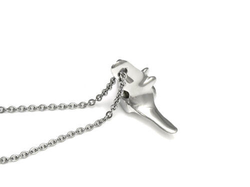 Handmade Metal Pendant Animal Jewelry Pewter Charm Blue Whale Vertebra Necklace