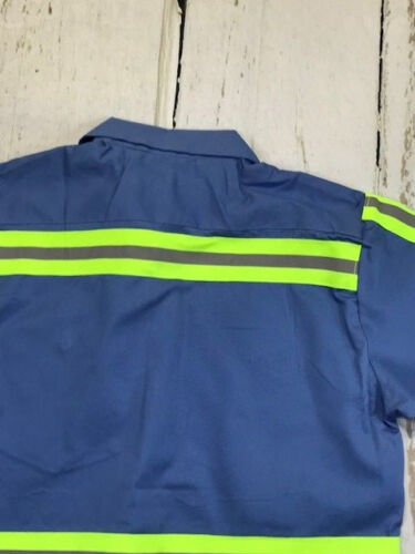 Hi Vis Reflective Shirts Safety Towing  Work Uniform 100/% Cotton Light Blue