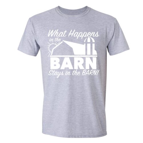 What Happens In The Barn Stays in the Barn T-shirt Vegas Farm tshirt Shirt Gray
