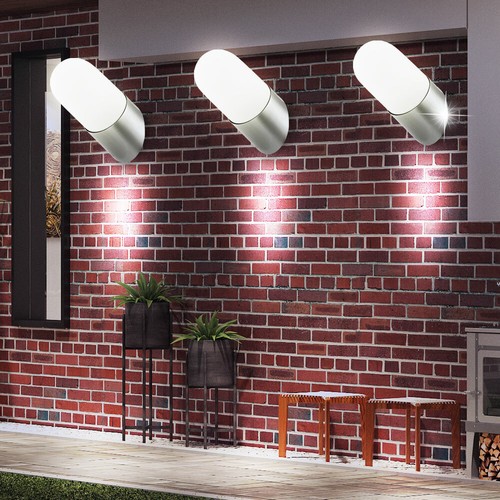3er Set LED FARETTO ESTERNO PORTA CASA muro di facciata continua lampade luci da giardino Vetro