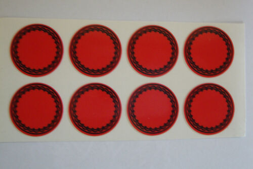 12  RED  STICKERS 1/" CROWN GREEN BOWLS LAWN BOWLS FLATGREEN  INDOOR BOWLS