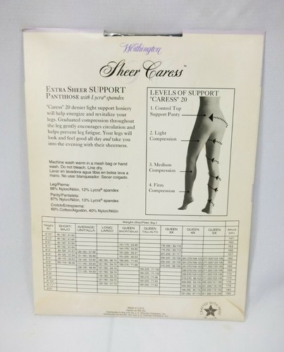 Details about / JCPenney Sheer Caress Long Pewter 88 Extra Sheerest Support Pantyhose Sandlefoot