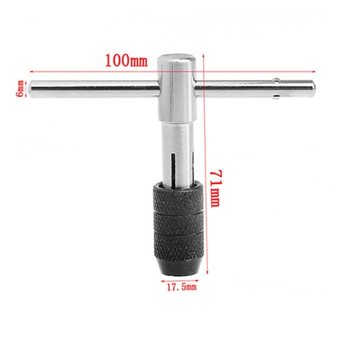 M5-M8 3//16/"-5//16/"T-Handle Tapping Threading Tool Reversible Ratchet Wrench