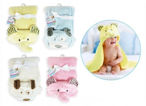 Newborn Boy Girl 3D Hooded Blanket Baby Shower Gift Animal Novelty Wrap Elephant