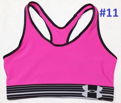 NEW Under Armour Women/'s Mid Sports Bra Top Yoga Gym Fitness Solid XS S M L XL