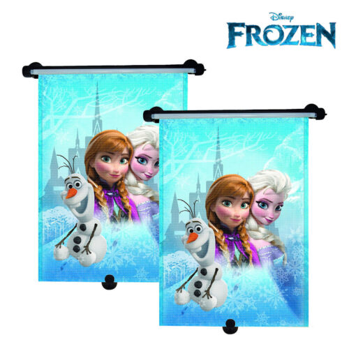 Pair Disney Frozen Princess Elsa Car Window Rollers Blinds Sun Shades UV Block