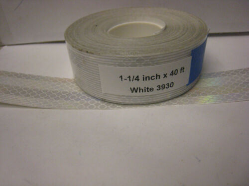 3M # 3930 1-1/2" x 40'  WHITE SILVER  REFLECTIVE CONSPICUITY TAPE  CUSTOM CUT 