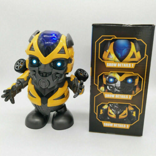 Dancing Dance Bumblebee Transformers Toy Figure Robot w/LED Music & Flashlight