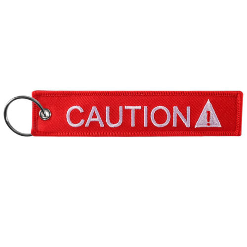 LT_ CAUTION DIVER Print  Embroidery Tag Keychain Keyring Key Chain Pendant Tre