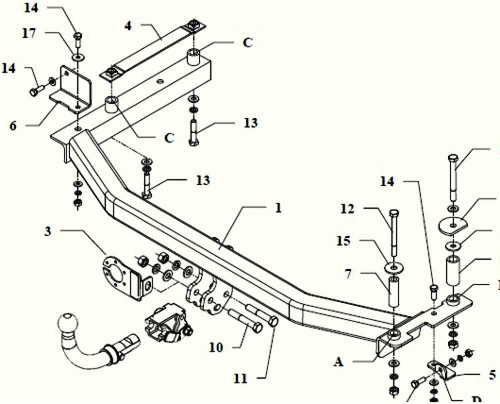 AutoHak gancio di traino rimovibile per Honda Jazz 08-15 con specifico per 7pol NUOVO