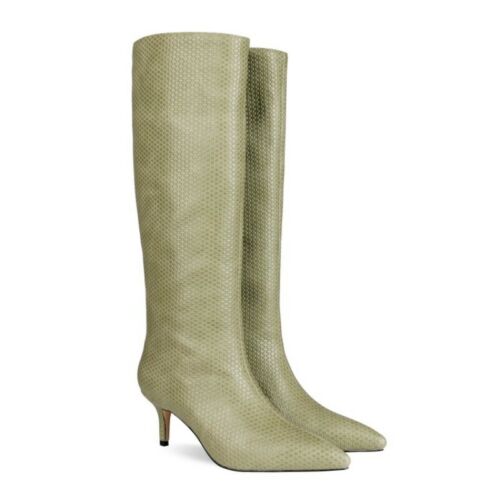 Details about   Big Size 35/45 Ladies Women Knee High Boots Pull On Mid Heel Pointy Toe Shoes L 