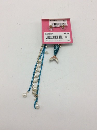 $52 Betsey Johnson multi tone crystal mermaid mismatch earrings JB 207