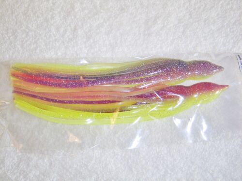 7 1/2&#034; 2 pack Octopus Squid Saltwater Trolling Lure UV Replacement Skirt 341