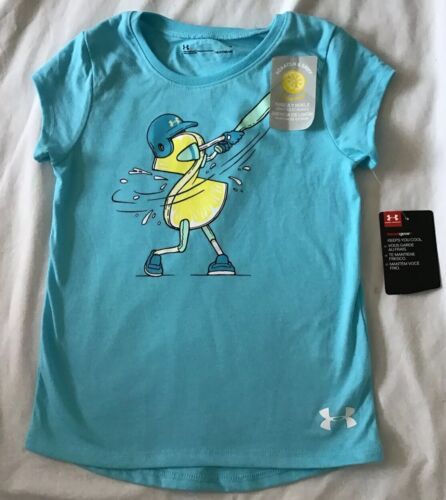 Under Armour Girl's Heat Gear Softball Scratch Lemon Scent T Shirt Size 6 NWT 