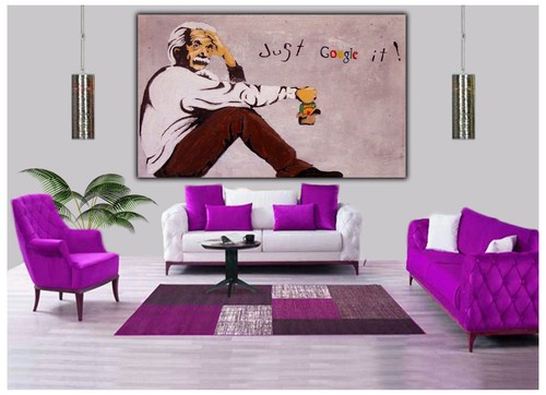 Mobel Wohnen Wandbehange Banksy Just Google It Photo Picture Print On Framed Canvas Wall Art Decor