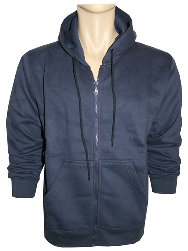 Nouveau Hommes Sweat à capuche en polaire uni en polycoton Zip Complet Sweat à capuche Tops