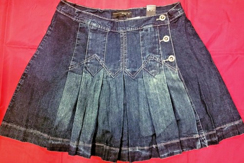 Venezia by Lane Bryant Pleated Jeans Skirt with Shorts Underneath Size 22