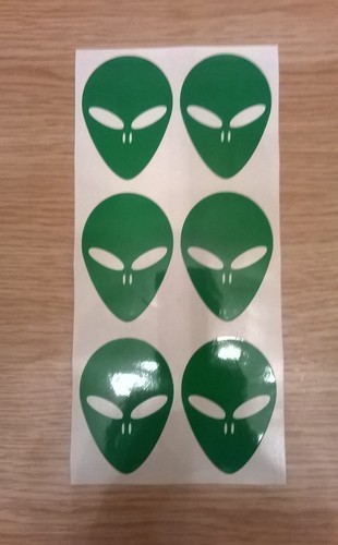Sci Fi Aliens Face Vinyl Stickers decor stationery cards crafts kids