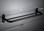 Black double towel rack space aluminum hanging towel bar European 59cm For Bath