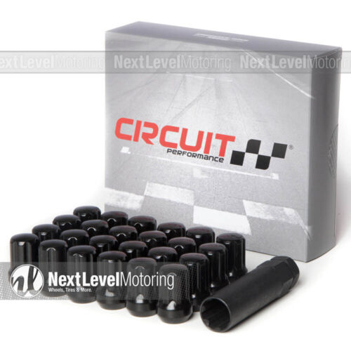 Circuit Black 7 Spline Short Lug Nut 14x1.5 24pc Fits Chrysler 300C SRT8 Dodge