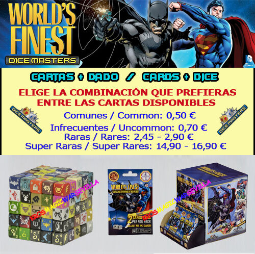 WORLD/'S FINEST DC Dice Masters ENGLISH ELIGE TU COMBINACIÓN DE CARTAS DADO