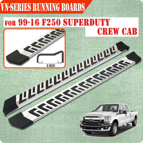 For 99-16 Ford F250 Superduty Crew Cab 6/" Running Board Side Bar Nerf Bar S//S VN