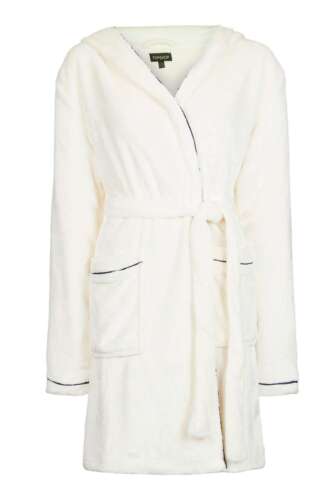 TOPSHOP Slogan Robe cream sleeping gown S  M L HOODED NEW  with tags 