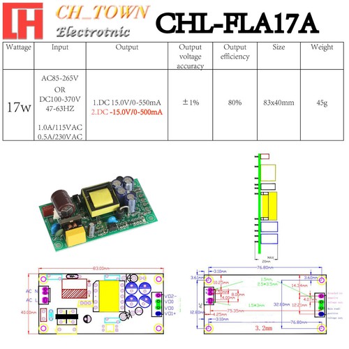 Double Road 15V 17W Switching Power Supply Buck Converter Step Down Module