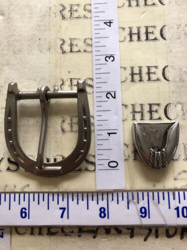 Vintage Western /CASUAL/DRESS  Metal Belt Buckle AND END TIP MADE IN USA NEW 