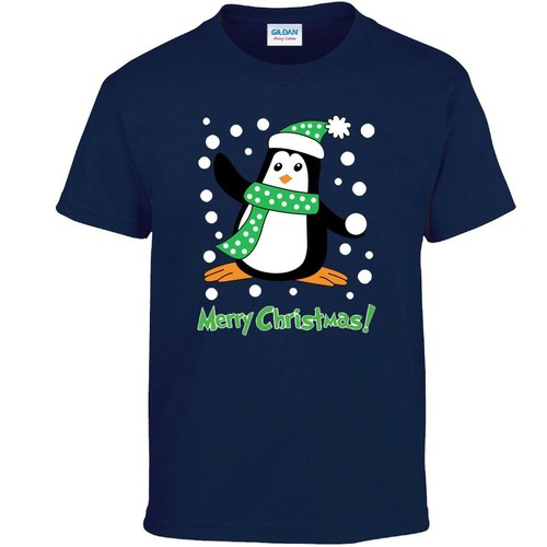 Santa Reindeer Penguin Pub Knit Youth Xmas Festive Merry Chirtsmass Kids Tshirt