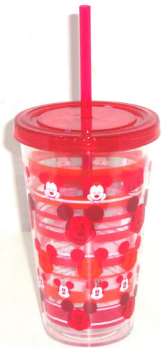 Disney Store Acrylic Tumbler Straw Pooh Minnie Mickey Tinker Tsum Tsum Grumpy 