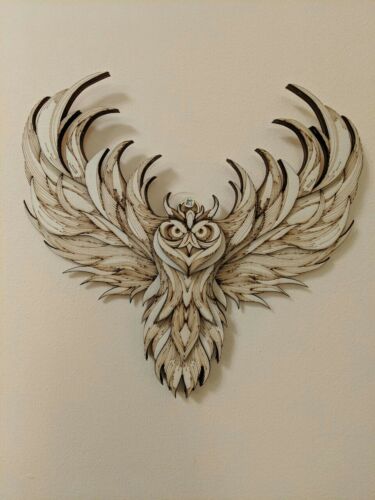 decor Wall art Amazing gift. Unique multi layer wooden owl