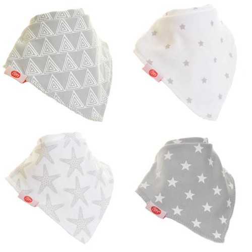 Zippy Baby Bandana Bib Dribble Feeding 100/% Cotton Unisex Stylish 1 or 4 Pack