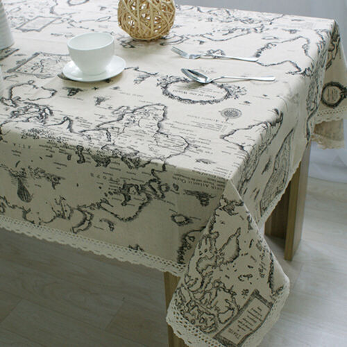 Cotton Linen Tablecloth Rectangular Table Cover Cloth Dining Desk Tea Home Decor