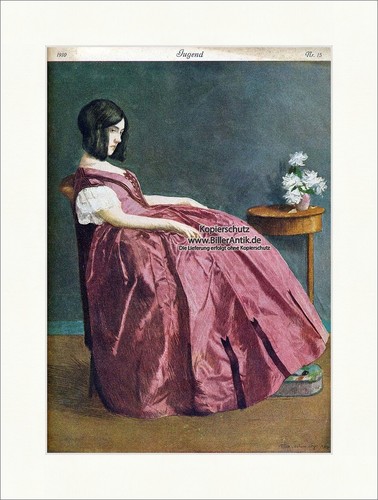 Titelseite der Nummer 15 von 1910 Ferdinand Schmutzer Fräulein Vase Jugend 3742
